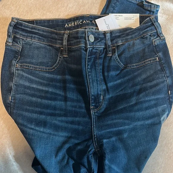 NWT American Eagle Outfitters Blue Skinny Jeans Classic Fit - 12/31W X-Long - Picture 2 of 6